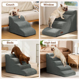 Aodisman Dog Ramp and Stairs for Small Dogs & Cats,3-Step Pet Stairs for Couch Sofa and Chair,Indoor Anti-Slip Dog Stairs for Old Cats and Puppy