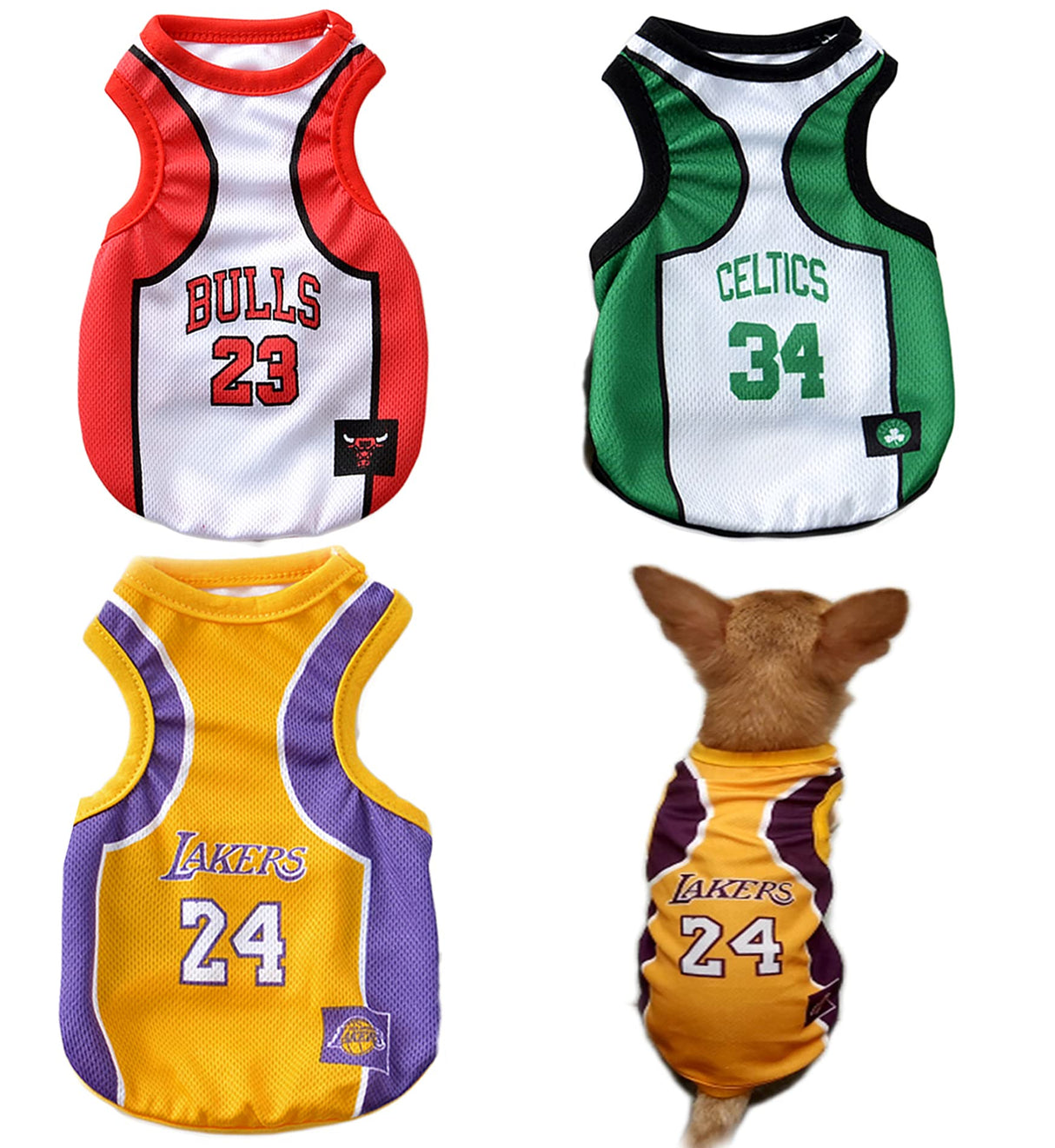 3Pack Dog Clothes for Small Dog Girl Puppy Clothes for Chihuahua Yorkies Bulldog Clothes for Medium Dogs Boy Basketball Jersey Pet Outfits Shirt Apparel Accessories,M