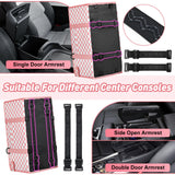Portable Dog Car Seat for Small Dogs - Pet Booster Seat with Safety Leash & Anti-Collapse Design, Washable Cushion - Center Console Car Travel Carrier for Pets Up to 12 lbs, Pink Checkered