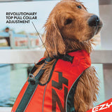 EzyDog DFD X2 Dog Life Jacket - Adjustable Swimming Safety Life Vest Preserver with Continuous Neck Flotation, Reflective Trim, & Grab Handle (3XS, Pink)