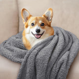 Luciphia 1 Pack 3 Calming Dog Blanket Fluffy Premium Fleece Pet Blankets Soft Sherpa Throw for Dogs Puppy Cat Grey/Beige/HazeBlue Small (23" x16")