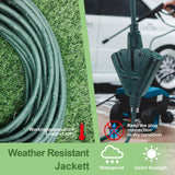 EP 2 Pack 6 Ft Outdoor Extension Cord with 3 Electrical Power Outlets - 16/3 SJTW Green Cable with 3 Prong Grounded Plug for Safety Great for Christmas Lights, Garden and Major Appliances