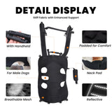 Terapaton Dog Lift Harness Backpack Carrier for Large Dogs, Full Body Sling with Handle, Dog Harness for Joint Injuries, Arthritis, Ideal for Stairs, Elderly Dogs (Black S/M-Large 14-20 LBS)