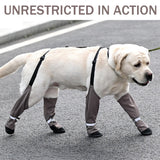 Ckuakiwu Waterproof Dog Shoes Anti-Slip Dog Shoes Reflective Dog Boots & Paw Protectors with Adjustable Straps Dog Booties for Hot Pavement, Hiking, Rainy and Snowy Days, M,Dog Rain Boots