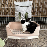 Oleisert Large Rabbit Litter Box Bunny Litter Box, Potty Training for Rabbits Litter Pan with Drawer, Rabbit Bedding Toilet for Adult Guinea Pig, Ferret, Bunny and Other Animals (Brown)