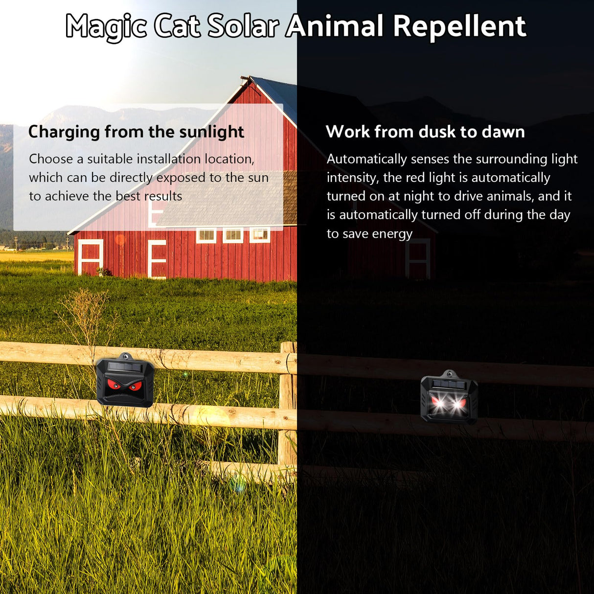 Qualirey 12 Pcs Solar Nocturnal Animal Repeller Outdoor Control Light Deer Repellent Devices with Bright Strobe LED Lights Skunk Coyote Deterrent for Raccoon Cat Garden Yard Farm Chicken Coop