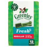 Greenies Veterinarian-Recommended Natural Dental Dog Treats Regular Size, Fresh Flavor, 12 oz. Pack, 12 Count