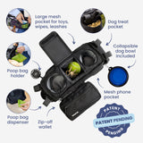 rubyloo Dog Stroller Caddy Organizer with Poop Bag Dispenser, Treat Pocket, Water Bowl – Dog Stroller Accessories with Insulated Cup Holders, Pet Storage & Non-Slip Fit for 14"-19" Wide Handlebars