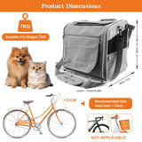 Xixter Dog Basket for Bike, Suitable for Small & Medium Pet Up to 7 kg, Foldable 4-in-1 Pet Bike Basket, Crossbody, Shoulder and Car Seat, with Sturdy Bracket and 4 Mesh Windows, Gray