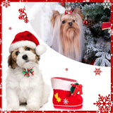 Weewooday 70 Pcs Dogs Hair Holiday Dog Bows Bowtie with Rubber Band Pet Hair Accessories Puppy Bowknot Topknot Pet Grooming Bow for Holiday Christmas Small Puppy Decor(Classic Style)