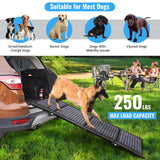 Folding Dog Ramp for Cars, 63"x17" Large Dog Ramp for SUV & Truck, Non-Slip Surface & Side Handle, Portable Pet Ramp