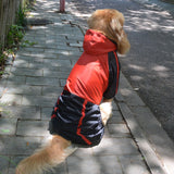 Pet Apparel Large Dog Clothing Raincoat Pet Clothes Rain Coat For Big Large Dogs Red Green Waterproof (L-L, Red)