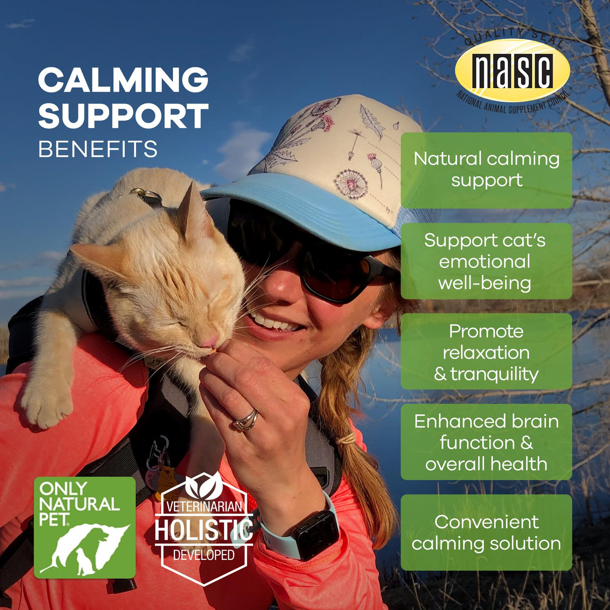 Only Natural Pet Calming Hemp Soft Chews - Relaxation Composure Sedative Tranquilizer Treats for Cat Stress Reduction w/Soothing Botanicals Supports Sleep Aid Quiet Travel Chill Vet Visit - 60 Count