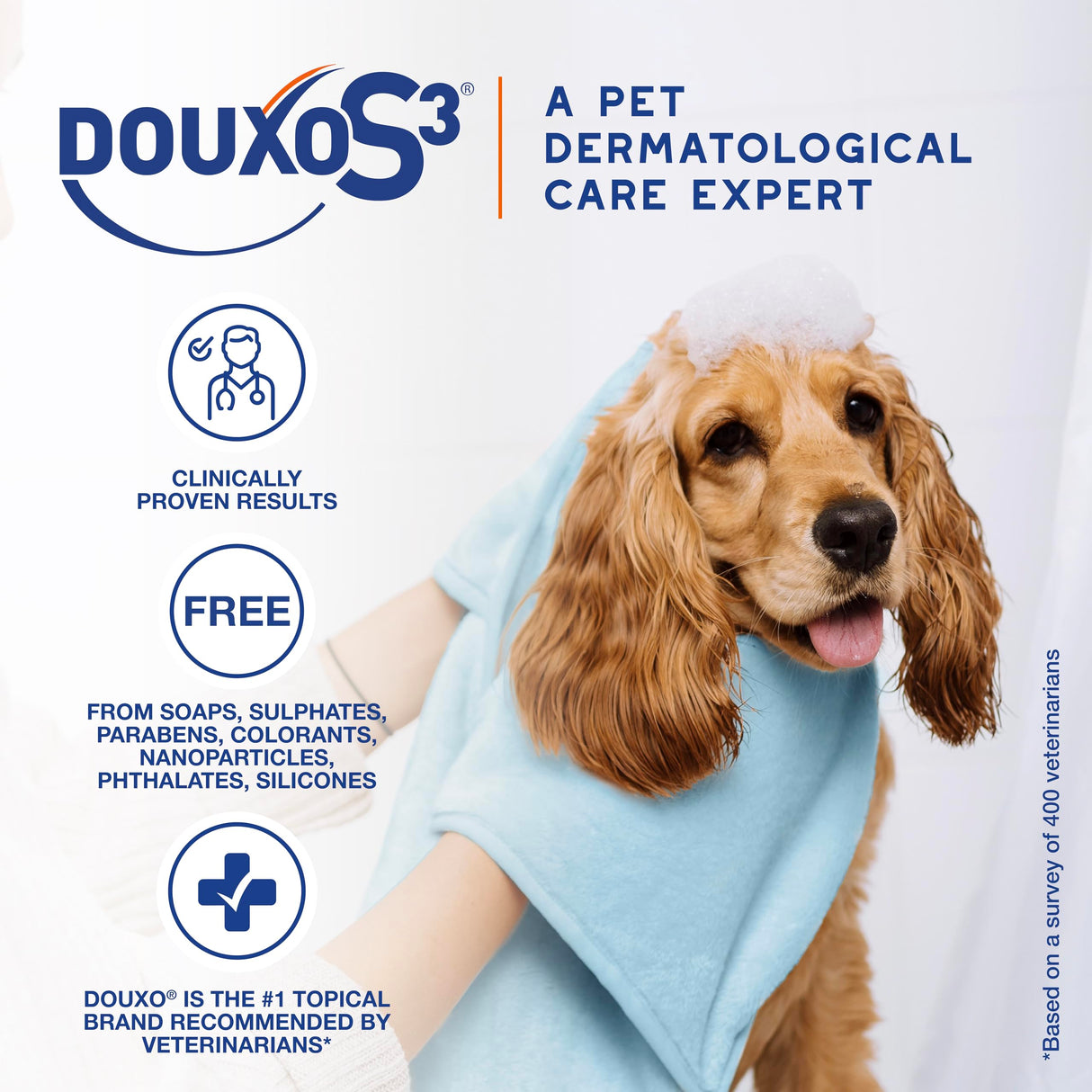 Douxo S3 Pyo Mousse, Contains 3% Chlorhexidine & 0.5% Ophytrium, Antiseptic & Hydrating, for Bacterial or Yeast Skin Infections, for Dogs, 5 fl. oz. (150mL)