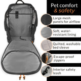 DJANGO Dog Carrier Backpack – Pet Backpack for Small Dogs & Cats with Hip Belt, Laptop Pocket & Water Bottle Sleeve – Travel Dog & Cat Carrier for Hiking, Camping & Commuting (Midnight Black)