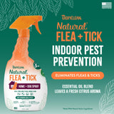 TropiClean Natural Maximum Strength Flea and Tick Spray for Dogs and Home, 32oz