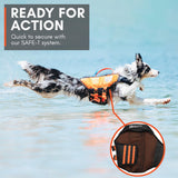 Non-stop dogwear Protector Life Jacket, Innovative Dog Life Jacket, Breathable Dog Swimming Vest with Ergonomic Design for Full Freedom of Movement, Black/Orange, Size 3