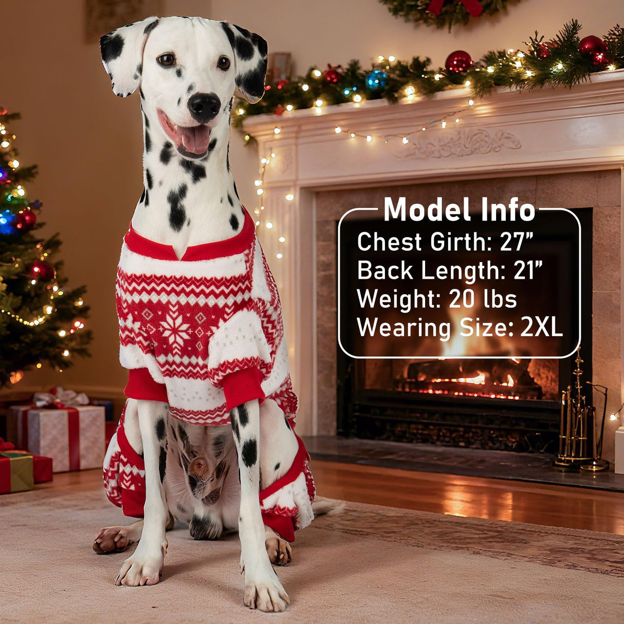 KYEESE Dog Christmas Pajamas, Holiday Dog Pajamas for Small Dogs with Snowflake Pattern, Warm Fleece Cat Onesie Cozy Christmas Outfit for Puppy Kitten Xmas Sweater Pet Jumpsuit, Small