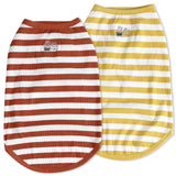 CtilFelix Dog Shirt Striped Dog Clothes Stretchy Vests Soft Cotton for Small Medium Large Dogs Boy Girl Puppy Clothes Lightweight Cat Outfit Kitten Tank Top Apparel T-Shirts Pack-2 Yellow & Rust S