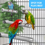 KATUMO Bird Perch - Stainless Steel - Rough Surface Stand for Small to Medium Parrots (9.8 x 1.0 inch)
