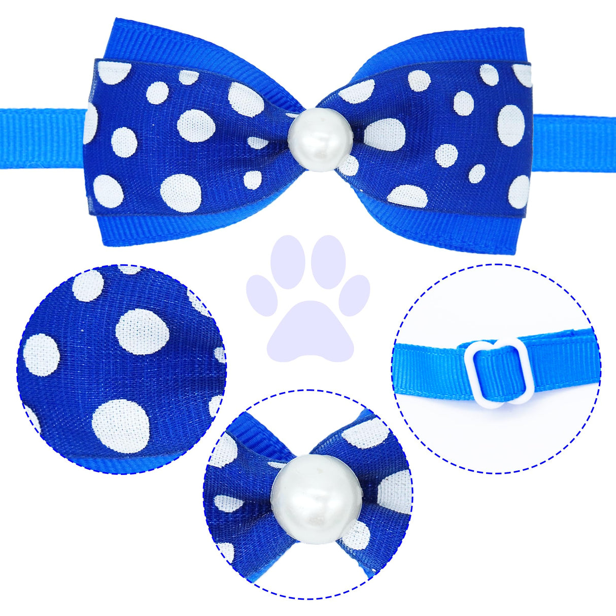 PET SHOW Cute Bow Ties Collar for Small Dogs Puppy Cats Adjustable Bowties Neckties Pet Grooming Accessories Assorted Randomly Pack of 50 (Boy Bow Ties)