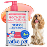 Native Pet Salmon Oil for Dogs & Cats – Pure Omega-3 Fish Oil for Dogs Supplement for Skin & Coat, Joint & Heart Health - Dog Anti-Inflammatory – 100% Wild-Caught Alaskan Sockeye Salmon – 8 oz