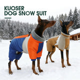 Kuoser Medium Dog Coat with Built-in Harness, Reflective Winter Jacket for Dogs - Brown M