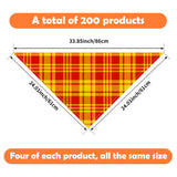 JpGdn 200PCS Dog Bandanas Plaid for Large XL XXL Breed Dogs Bulk Big Dog Bandanas Kerchief Washable Stitching Edge Selvedge Sewing Triangle Bibs Head Scarves Scarfs for Grooming Accessories