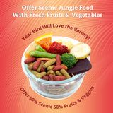 Scenic Mix Jungle Premium Parrot Food - Apple & Natural Flavors, High Protein, Low Iron Bird Pellets for Large Parrots, Macaw Food, Cockatoo, African Grey Parrots, Omega 3, Vitamins, Minerals, 2 LB