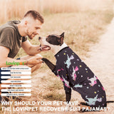 LovinPet Dog Clothes - Pajamas for Dogs XL, Post-Surgical Recovery for Big Dogs, Lightweight Pullover Dog Clothes, Full Coverage Cane Corso Pajamas, Wild Horses Galloping Print/XL