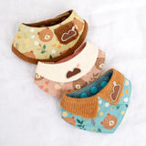 Pet Bandana for Cats and Dogs | Soft and Durable Pet Scarf | Available in 5 Styles S/M/L/XL | Adjustable Triple-Snap Closure (Forest Bear Bib, Medium)