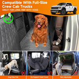 Sanqitara XL Dog Truck Seat Cover with Car Door Protector, for Trucks with Flip Up Rear Seats, Waterproof Full Coverage Dog Seat Cover for Full Size Crew Cab Trucks F150 F250