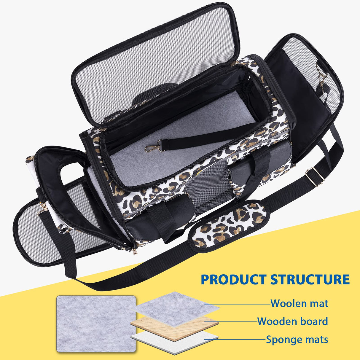 Petotw Pet Carrier for Small Dogs and Cats - Soft-Sided Travel Kennel, Portable Foldable Bag (Large)