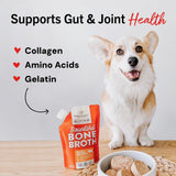 Stella & Chewy's Human-Grade Grass-Fed Beef Bone Broth for Dogs - Joint & Gut Health Liquid Food Topper with Collagen & Turmeric, 16 Fl Oz Resealable Pouch (Pack of 6)