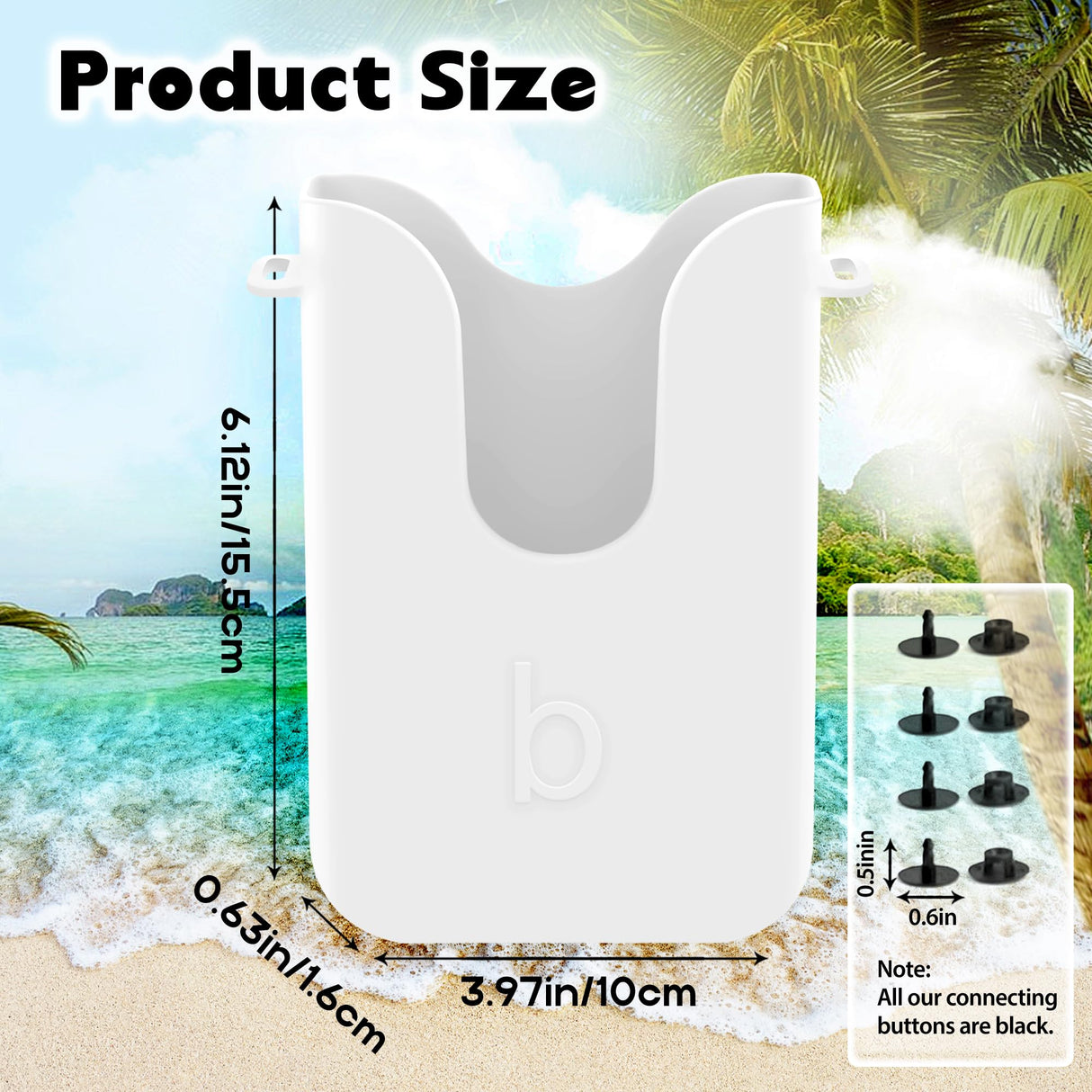BestStone Silicone Phone Holder for Bogg Bags, Compatible Phone Case Attachment & Similar Beach Tote Bag Accessory – Ideal Holder for Bogg, White