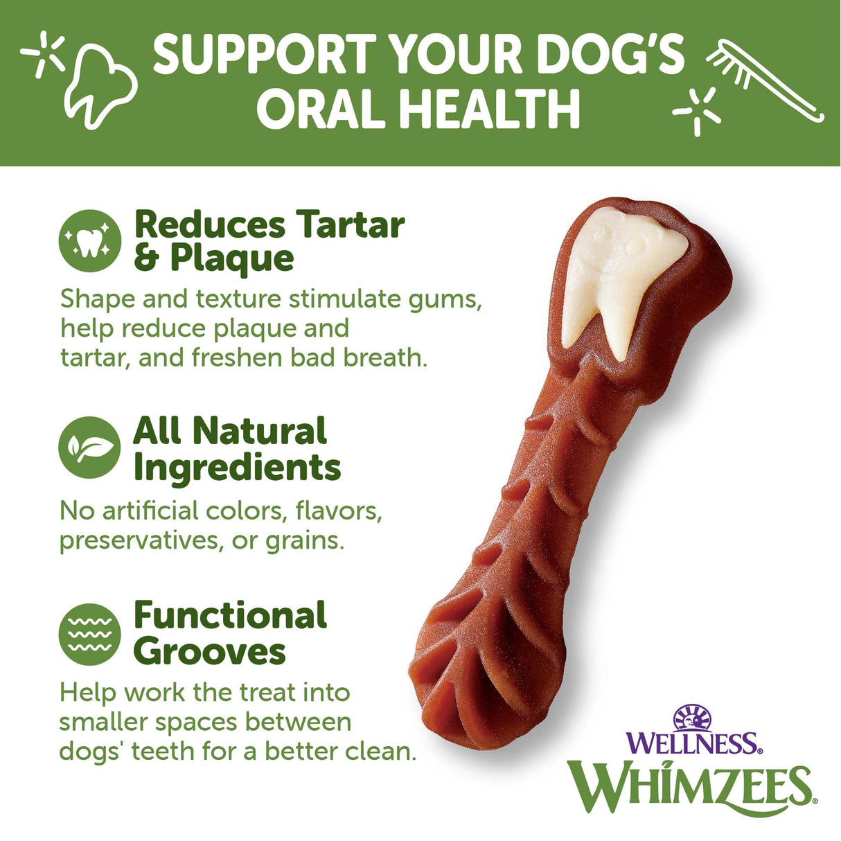 WHIMZEES Wellness Value Box Dog Dental Treats, Large Size, (24 Count)