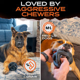 Monster K9 Indestructible Dog Ball – Lifetime Replacemnet - Durable Dog Toy for Aggressive Chewers - Safe, Non-Toxic Natural Rubber - Chew, Tug & Fetch - Tough, Heavy Duty - 5.5” (2X Tennis Ball Size)