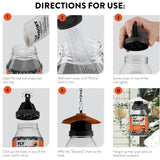 Outdoor Fly Trap [2 Pack] Fly Traps Outdoor with Dissolvable Non-Toxic Bait - Fly Repellent for Outdoor Use Only - Controls Flies for Patios, Barns, Ranches Etc. Hanging Fly Traps with Tie Included