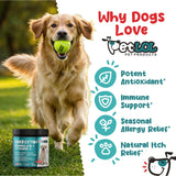 PET LOL Quercetin for Dogs with Bromelain & Vitamin C - Allergy & Itch Relief, Immune & Inflammatory Support - 120 Chewable Tablets Made in USA