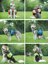 Lifeunion Polyester Dog Saddlebags Pack Hound Travel Camping Hiking Backpack Saddle Bag for Small Medium Large Dogs (Neon Green,L)