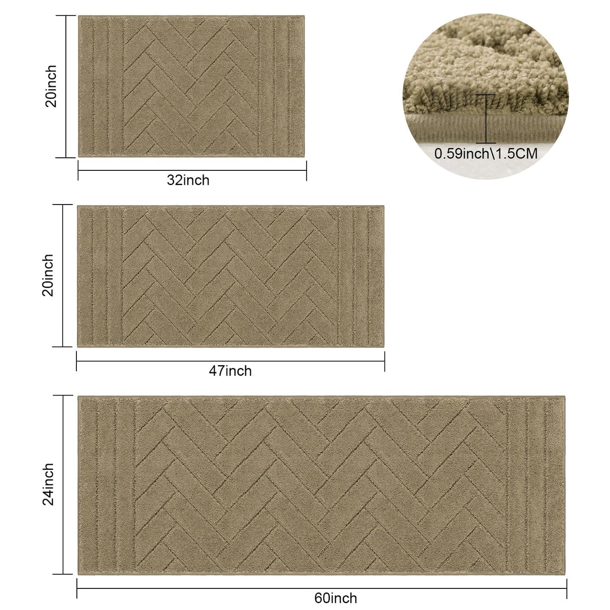 Tindbea Dog Mat for Muddy Paws,Absorbs Moisture Dirt Non-Slip Washable Mud Mat for Dogs,Soft Rubber Backing Front Inside Pet Rug for Entryway, Mud Dog Paws, Patio(20"x31.5",Light Taupe)