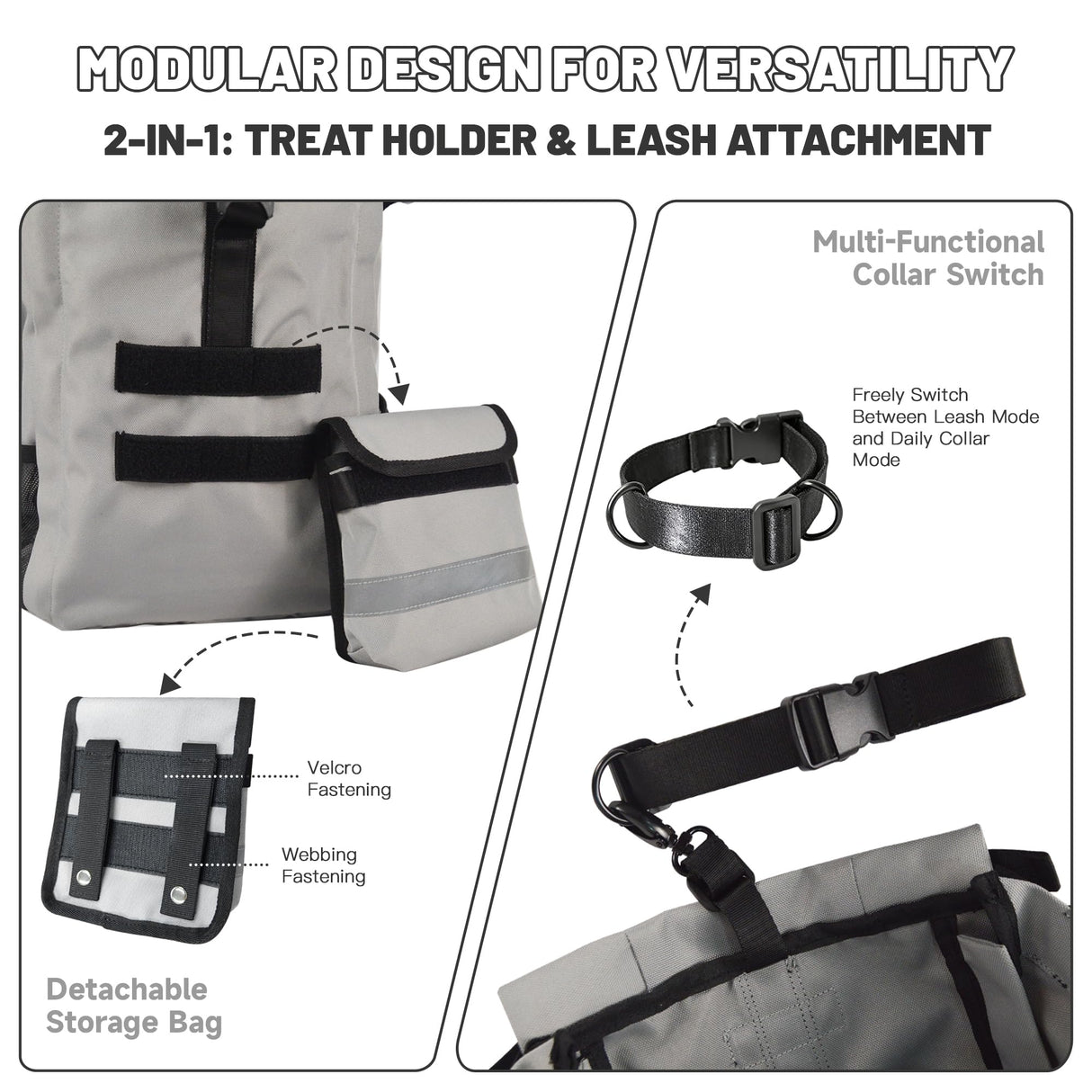 Dog Carrier Backpack for Medium Dogs, Hiking Bag for Pets Up to 30 lbs - 4-Layer Safety Design with Thick Padded Straps, Built-in Leash & Breathable Mesh, Suitable for Hiking, Cycling, and Travel