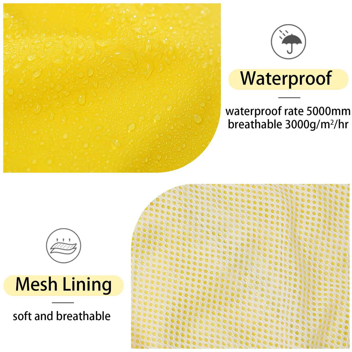 MAMORE Dog Raincoat, Waterproof Adjustable Floral Hooded Pet Poncho Reflective Dog Rain Jacket for Small Medium Large Dogs for Outdoor Walking Hiking (Yellow, Medium)