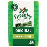 Greenies Veterinarian-Recommended Natural Dental Dog Treats Teenie Size, Original Flavor, 12 oz. Pack, 43 Count