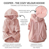 Pet Passion Velour Dog Pet Hoodie Coat for Small, Medium and Large Dogs, Pink, XX-Small