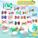 Sadnyy 240 Pcs Summer Spring Dog Hair Bows with Rubber Bands Rhinestone Grooming Dog Puppy Bows for Girls Boys Dogs Cute Ear Bows Dog Hair Accessories for Summer Holiday Pets Cats Dogs