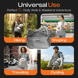 MOKARU Small Dog Sling Carrier Bag, Hands-Free Dog Carrier Sling with Safety Buckle, Breathable Mesh, Adjustable Strap, Padded Back, Storage Pockets, Pet Carrier for Dogs, Cats, Puppies up to 8–10 lbs