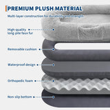 Human Dog Bed for Adult, 64.9" x 41.3" Large Giant Orthopedic Memory Foam Nap Bed for People Pets, Washable Faux Fur Cover with Side Pocket Waterproof for Anxiety Relief