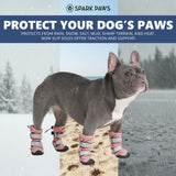 Spark Paws Dog Rainboots, Waterproof Dog Shoes for Medium to Large Dogs, Non Slip, Dog Booties and Paw Protectors - 4PCS Doggie Hiking Boots with Reflective Straps - Pink