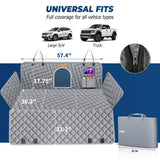 Truck Dog Seat Cover for Back Seat, Machine Wash, 450lb Support for 1-4 Large Dogs, Install in 3Mins, 3Y Assurance, Waterproof & Scratch-Proof, Back Seat Extender for Full Size Crew Cab Truck SUV